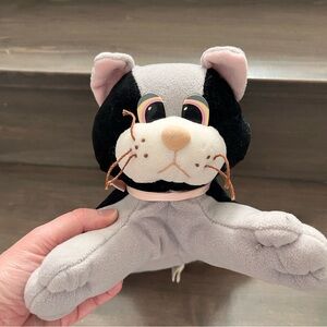 Vintage Gray and Black Stuffed Cat Toy pound puppy cat